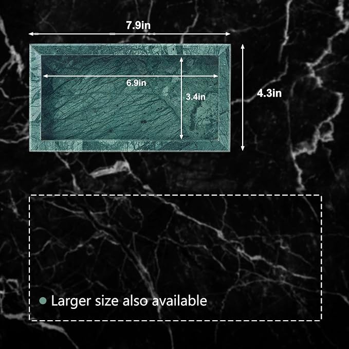 Natural Small Marble Vanity Tray, Luxury Stone Organizer - Image 2
