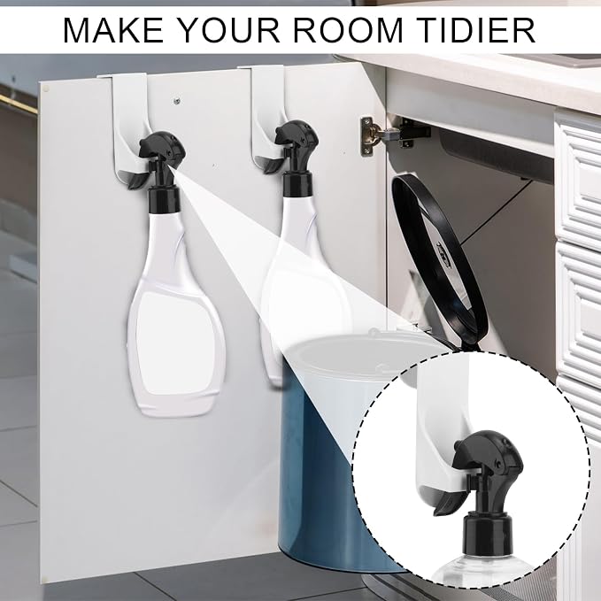 4pcs Spray Bottle Hanging Rack, Wall Mount Spray Bottle Hook Fit Door Cabinet - Image 5