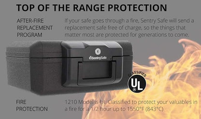 SentrySafe Fireproof Safe with Key Lock, Chest Lock Box - Image 2