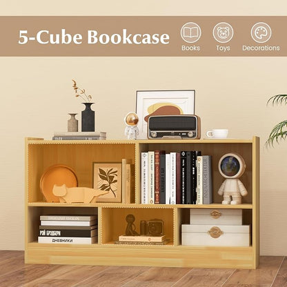 Giantex 5-Cube Bookcase, Freestanding 3-Tier Bookshelf - Image 4