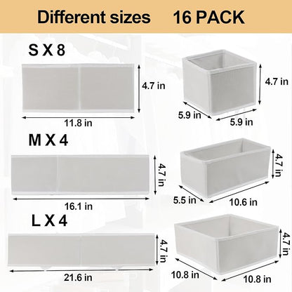 Fordonral 16 Pack Drawer Organizer Clothes, Foldable Fabric Dresser Organizer - Image 3