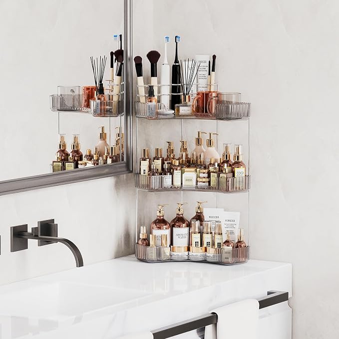 3-Tier Corner Bathroom Counter Organizer - Image 3