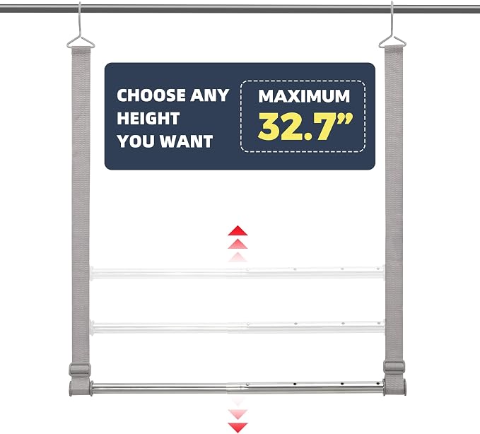 STO STO Closet Hanging Rod, Length and Height Adjustable Closet Rod, - Image 4