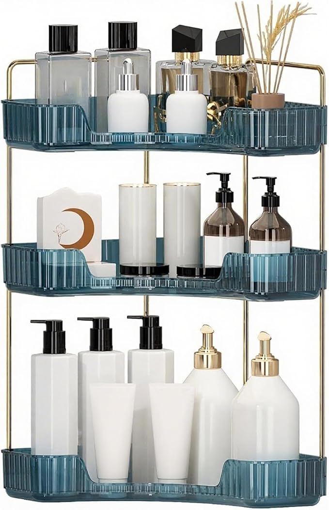 Corner Bathroom Countertop Organizer, Vanity Organizer Trays by INVSSENEORGANIZERS