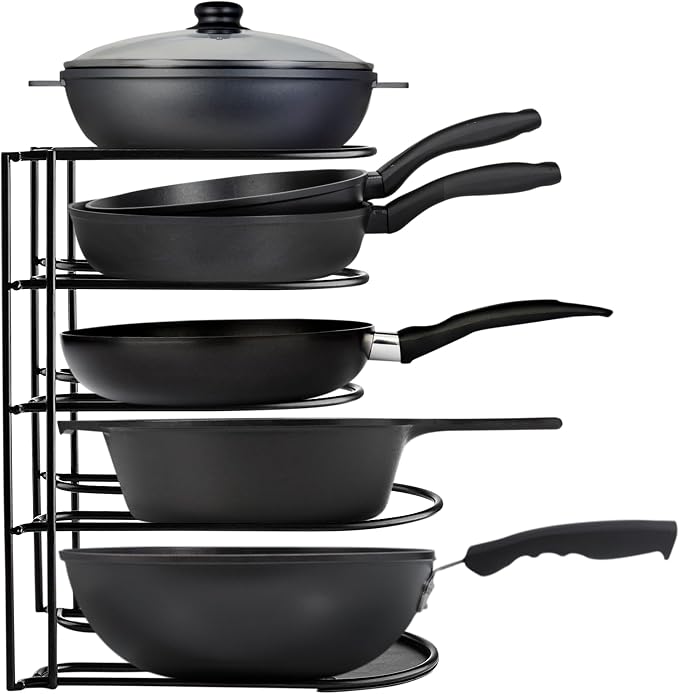 Heavy-Duty Pots and Pans Organizer | 5-Tier Cookware & Lid Storage Rack | by Extreme+Matters