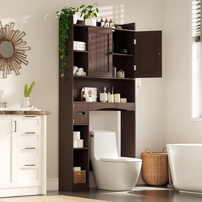 Gizoon 66''H Over The Toilet Storage Cabinet, Dark Brown | Over Toilet Storage - Image 8