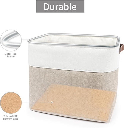 Large Fabric Storage Baskets | 50L Storage Bins, Decorative Linen Closet Baskets - Image 4
