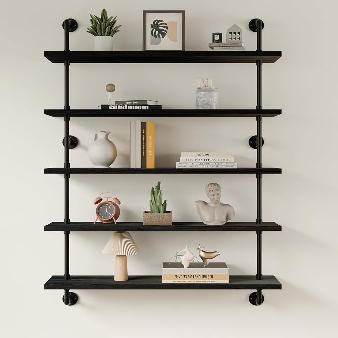 HDDFER Floating Shelves for Wall Living Room Shelves Bookshelf Industrial Pipe by industrialpipeshelving