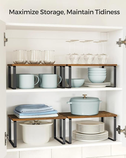 SONGMICS Cabinet Organizer Shelf, Kitchen Storage, Spice Rack, Expandable - Image 3