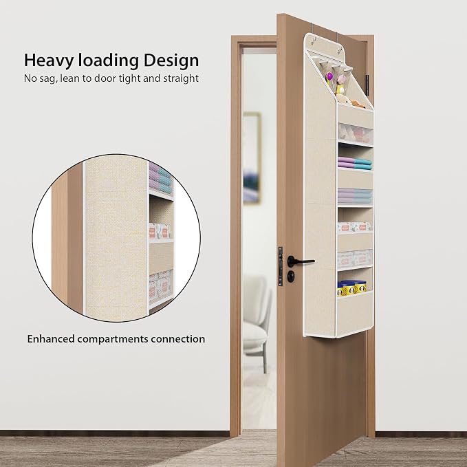 Univivi 5-Shelf Over Door Hanging Organizer Fabric Door Storage - Image 2