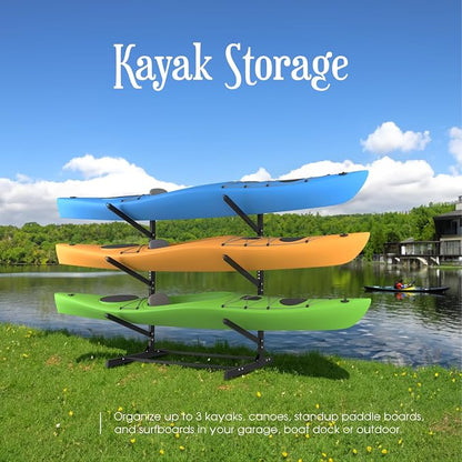 Adjustable Kayak Storage Rack, Freestanding Sup Storage Stand, Weatherproof - Image 6