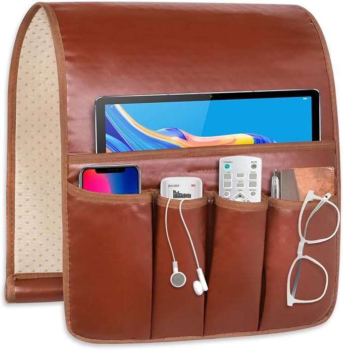 Non-slip Couch Organizer Armchair Caddy, Artificial Leather TV Remote Control by WETRBWEH
