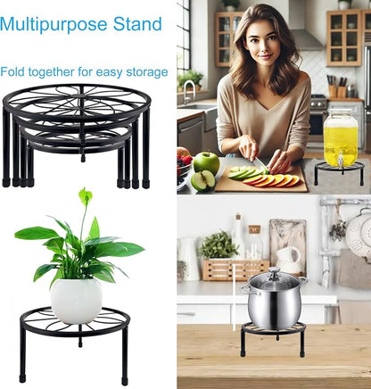 HENABLE 5 Packs Metal Plant Stand Indoor, Outdoor Black Plant Stand - Image 5