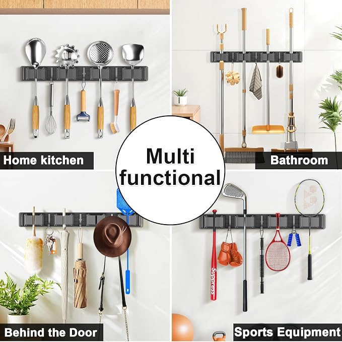 Broom Holder Wall Mount, Mop and Broom Hanger Wall Mount - Image 7