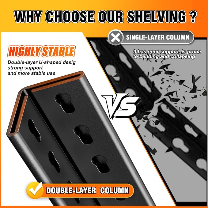 71.2''H /35.4''W Storage Shelves Adjustable Garage Shelving, Heavy Duty - Image 4
