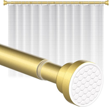 Shower Curtain Rod 45-77 Inch Gold Shower Rod Tension Rod Adjustable Curtain by QINGYUN