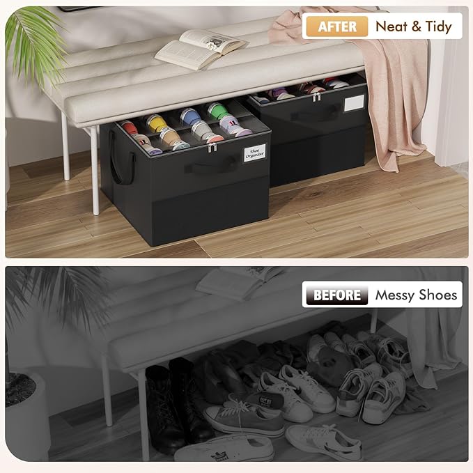 Large Reinforced 2 Pack Shoe Organizer - Image 4