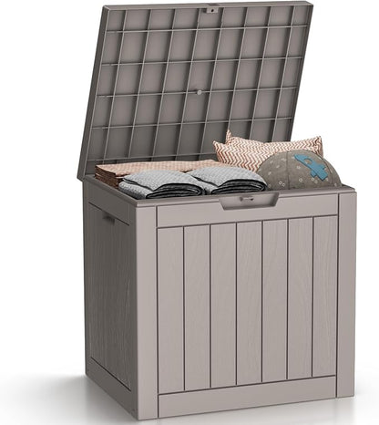 Resin Deck Box - 30 Gallon Lockable Outdoor Storage, Water-Resistant by GGYI