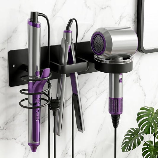 Blow Dryer Holder Wall Mounted – 3-in-1 Hair Tool Organizer Wall Mount by Providemorechoicesforyour