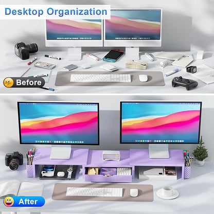 gianotter Dual Monitor Stand Riser, Desk Organizer - Image 2