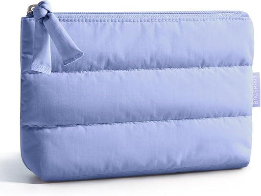 BAGSMART Small Makeup Bag, Machine Washable Puffy Cosmetic Pouch | 1.6" slim by BAGSMART