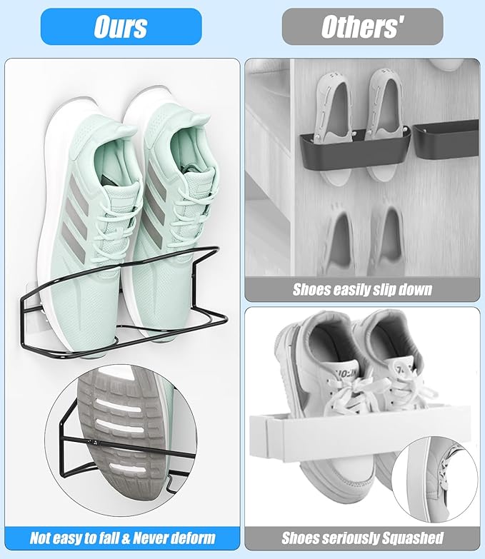 4Pack Wall Mounted Shoe Rack - Image 4