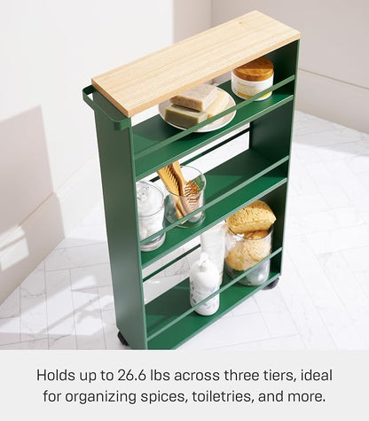 YAMAZAKI Home Slim Rolling Storage Cart – Narrow Kitchen Storage Cabinet - Image 5
