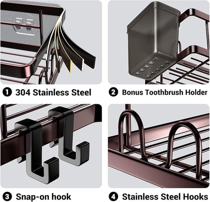 AKTECKE Shower Caddy Corner Organizer: 2Pack Adhesive Shower Shelf Essentials - Image 5