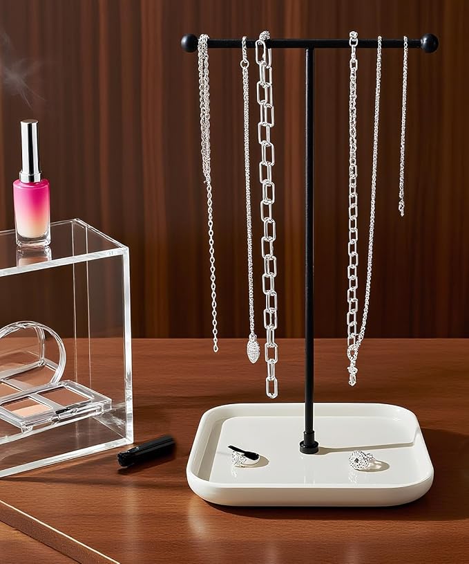 VROOMIUM Necklace Holder- Ceramic Base 1ft Height Jewelry Organizer Stand - Image 6