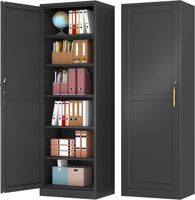Tall Narrow Slim Metal Storage Cabinet by Unknown