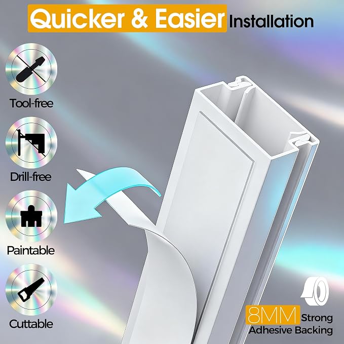 212.6in Cord Covers for 2-3 Wires on Wall, TV Cord Hider Wall, Paintable Cable - Image 4