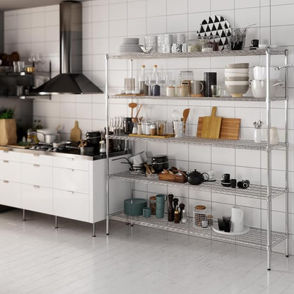 18" Deep x 72" Wide x 74" Height Wire Shelving Kit | 5-Tier | NSF Commercial - Image 8