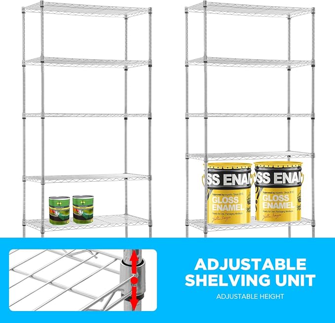 30" L×14" W×60" H Wire Shelving Unit Commercial Metal Shelf - Image 4