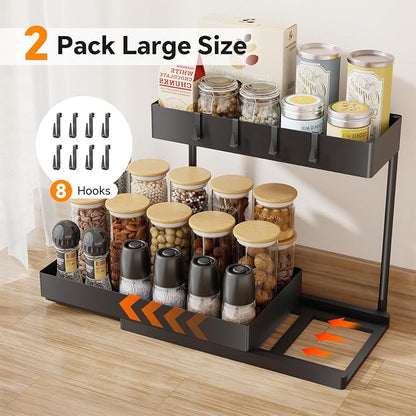Simple Trending Under Sink Organizer 2 Pack, L-Shaped Sink Pull-Out Sliding - Image 2