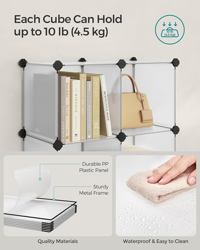 SONGMICS Cube Storage Organizer, Closet Storage Shelves, DIY Plastic Closet - Image 4