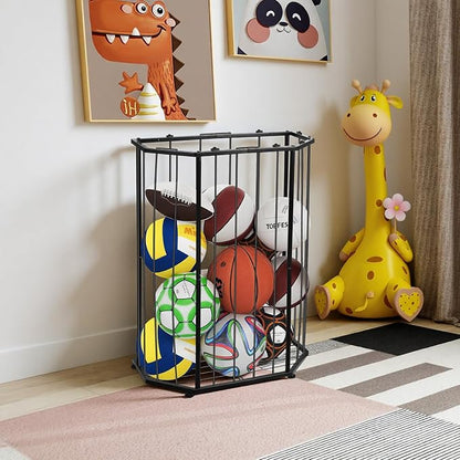 Garage Ball Storage Holder, Elastic Cord Design Can Floor-Standing & - Image 4