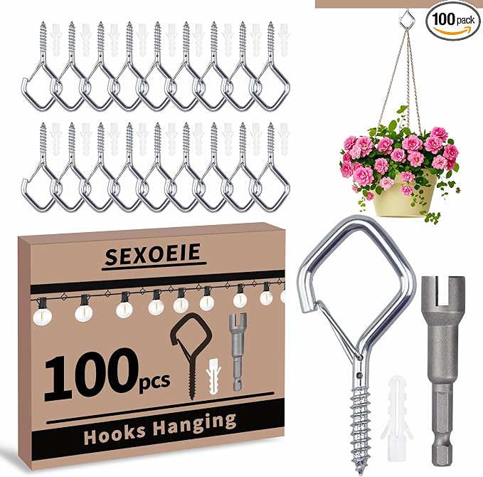 100 PCS Silver Eye Screw Hooks for Hanging Heavy Duty by Unknown