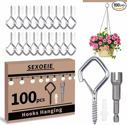 100 PCS Silver Eye Screw Hooks for Hanging Heavy Duty by Unknown