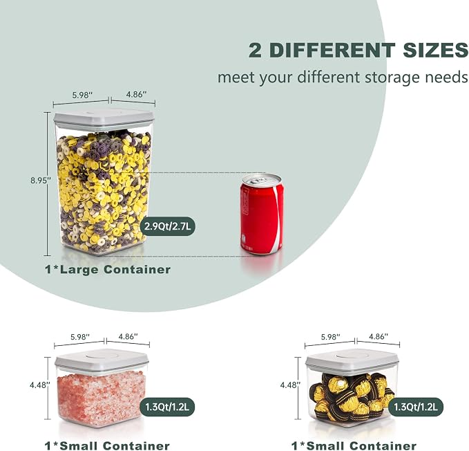 Pop Top Food Storage Containers, 3-Piece Pantry Containers - Image 4
