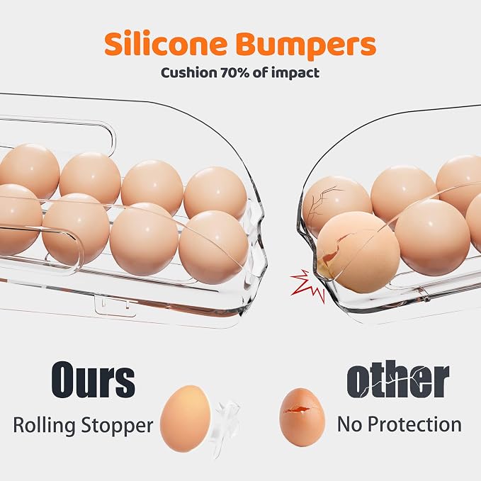 Egg Holder for Fridge, Automatic Steady Rolling Egg Dispenser - Image 3