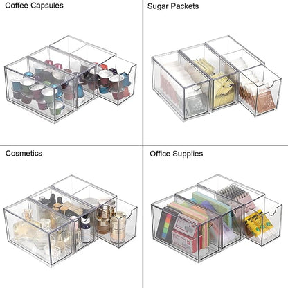 ELLDOO 3 Drawers Tea Bag Organizer, Coffee Pod Snack Storage - Image 3