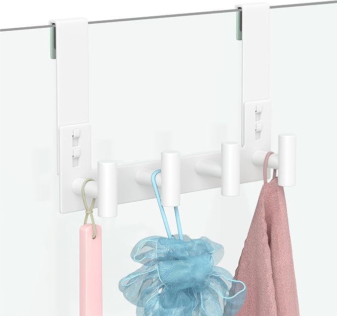 PMMASTO No-Drill Extra Long Shower Hooks, Fits 3/8" Thick Door, Heavy Duty - Image 7