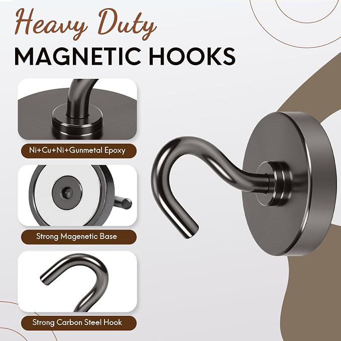 Neosmuk Magnetic Hooks, Heavy Duty 85lb+ Strong Magnet Hook - Image 5