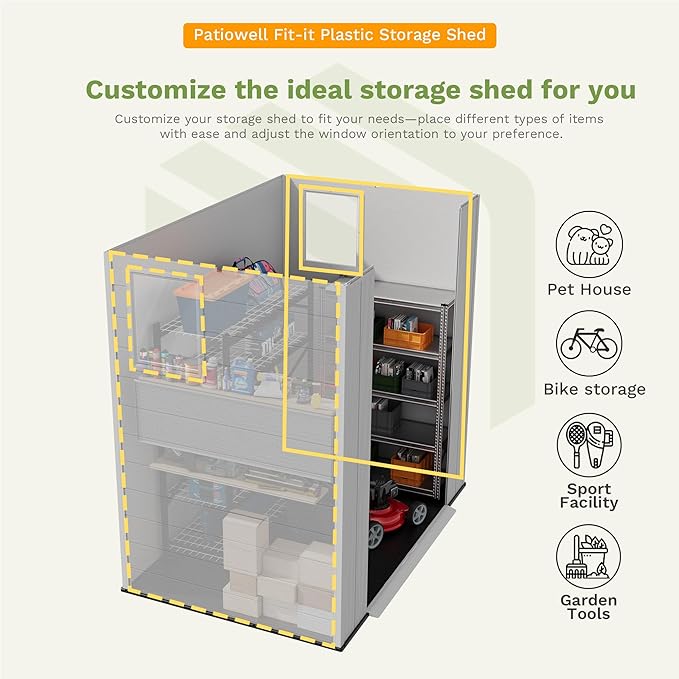 Patiowell 6X4 FT Plastic Outdoor Storage Shed - Image 6
