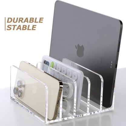 SANRUI Acrylic Desk File Organizer Holder, 5 Upright Clear Desktop Mails Sorter - Image 4