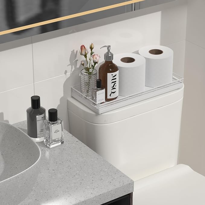 Oak Bathroom Toilet Tank Tray, for Perfume Makeup Candle Kitchen Counter Coffee - Image 2