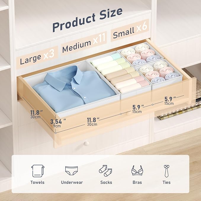 DIMJ Drawer Organizer Clothes - Image 3