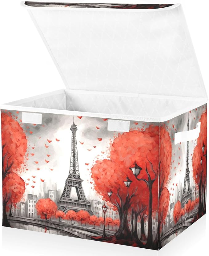 Red Paris Tower Storage Bins - Image 2
