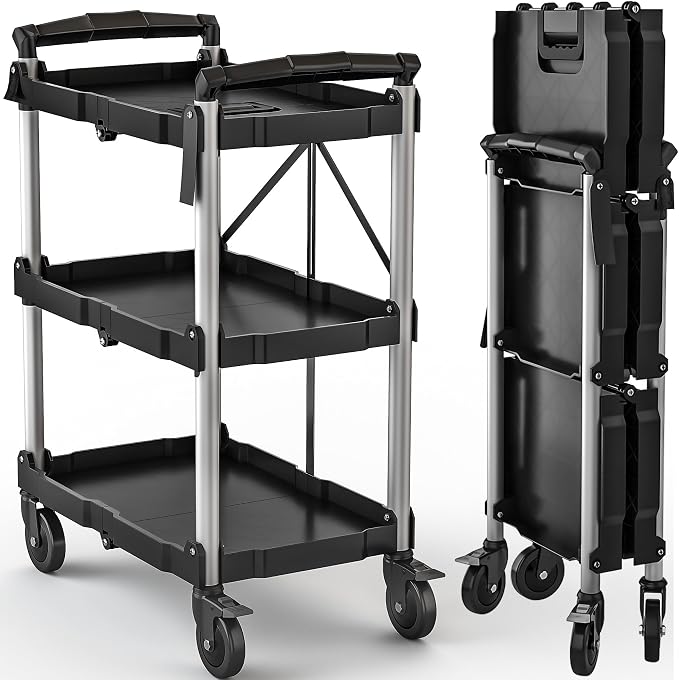 DWVO 3-Tier Foldable Service Cart by DWVO