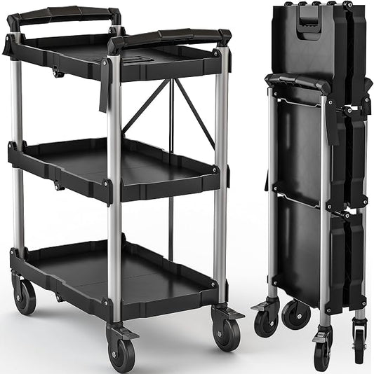 DWVO 3-Tier Foldable Service Cart by DWVO
